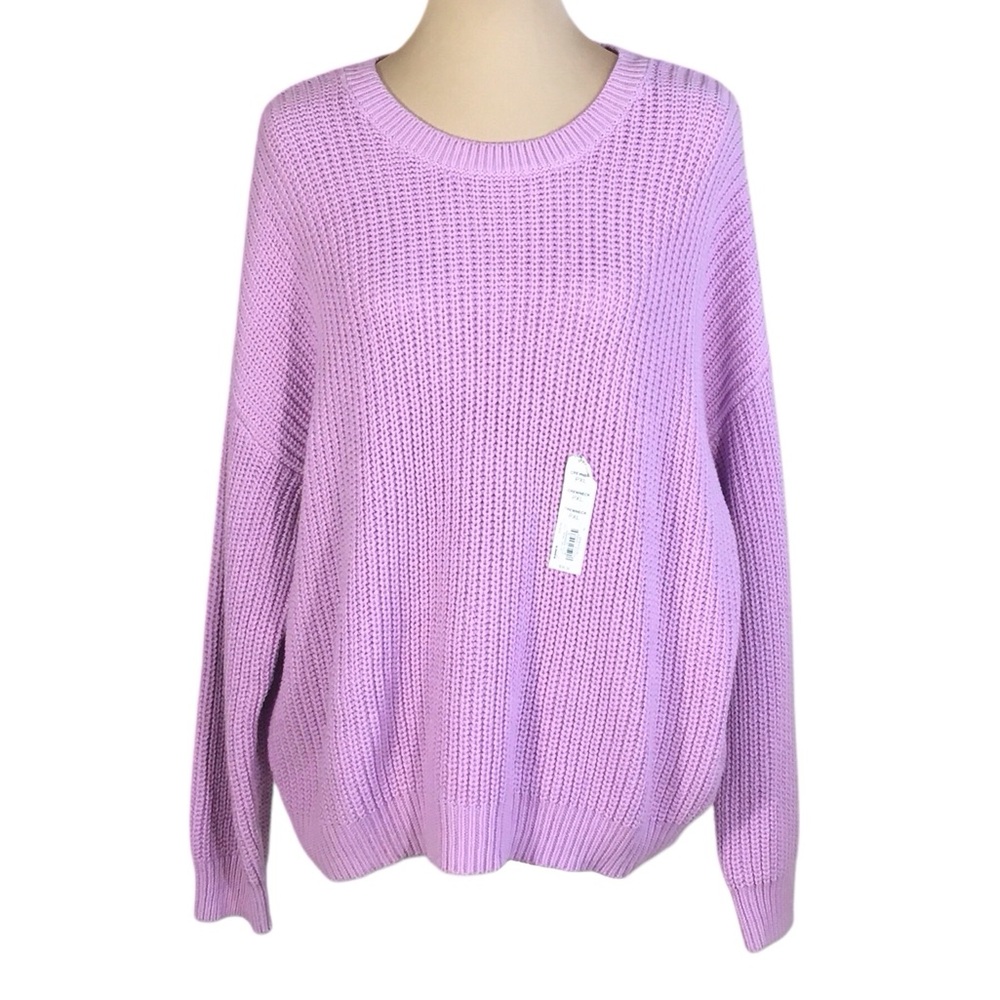 NWT Sonoma Crewneck Sweater, Taro Cream (Lavender), Petite XL